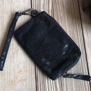 Metallic Snakeskin Wristlet